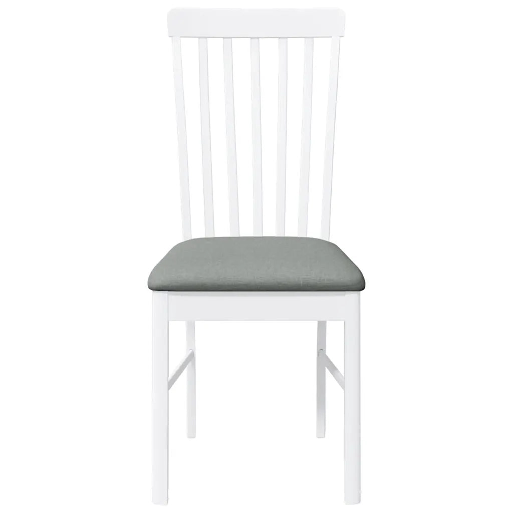 vidaXL Sedie da Pranzo con Cuscini 2 pz Bianco Legno Massello di Hevea