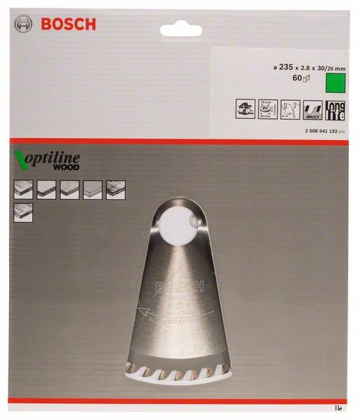 2608641192 - Lama per sega circolare Optiline Wood 235 x 30/25 x 2,8 mm, 60