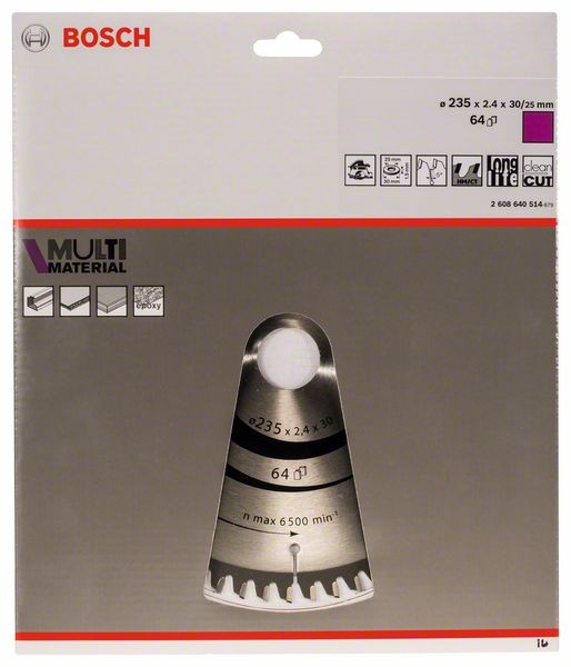 2608640514 - Lama per seghe circolari Multi Material 235 x 30/25 x 2,4 mm- 64