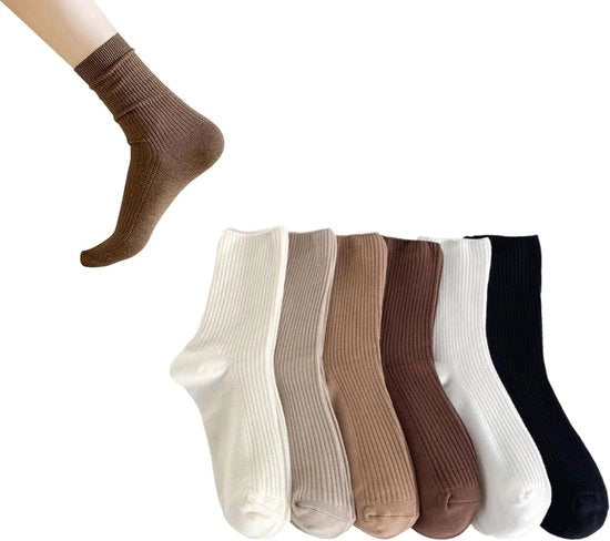 Sottovesti per donna multipack - 6 paia di calze crew colorate in cotone