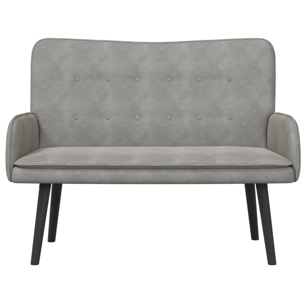 Sofa a Due Posti Grigio chiaro 115 x 61 x 87 cm Velluto 42028913