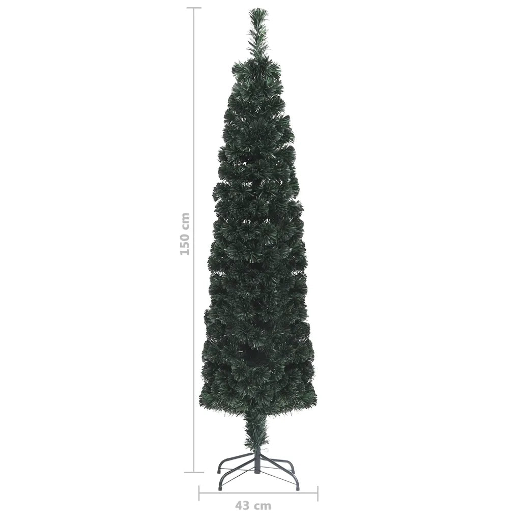 Albero Natale | Decorazioni natalizie Artificiale Sottile Supporto 150 cm Fibra Ottica