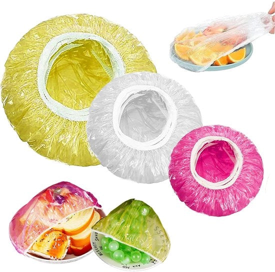 150 pezzi di sacchetti di stoccaggio elastici, contenitori di alimenti riutilizzabili, sacchetti impermeabili di chiusura, 3 misure, colorati, per la conservazione della freschezza delle verdure, per uso domestico, per douchette per hotel