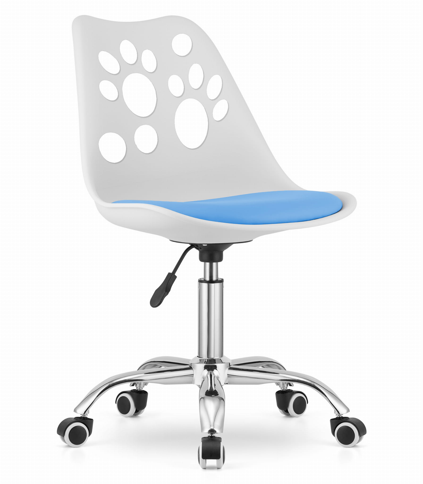 Sedia girevole ergonomica Valora PRINT bianca e blu per la casa