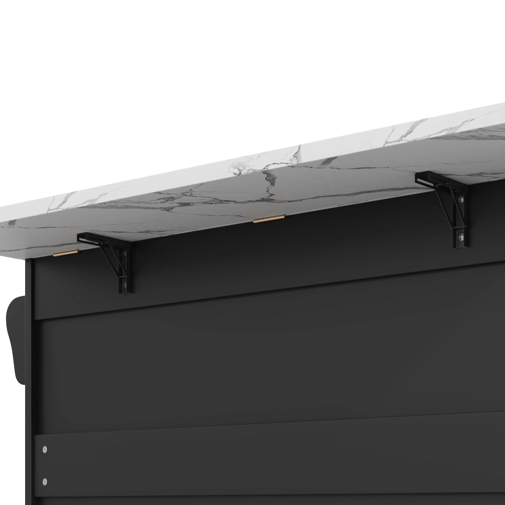 Isola Cucina Mobile Pieghevole ¨C MINIMAL ¨C 5 Ruote, Ripiano Spezie, Cassetto, 120x45x90 cm