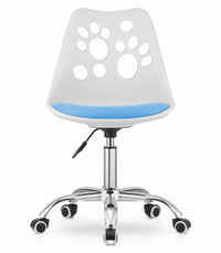 Sedia girevole ergonomica Valora PRINT bianca e blu per la casa