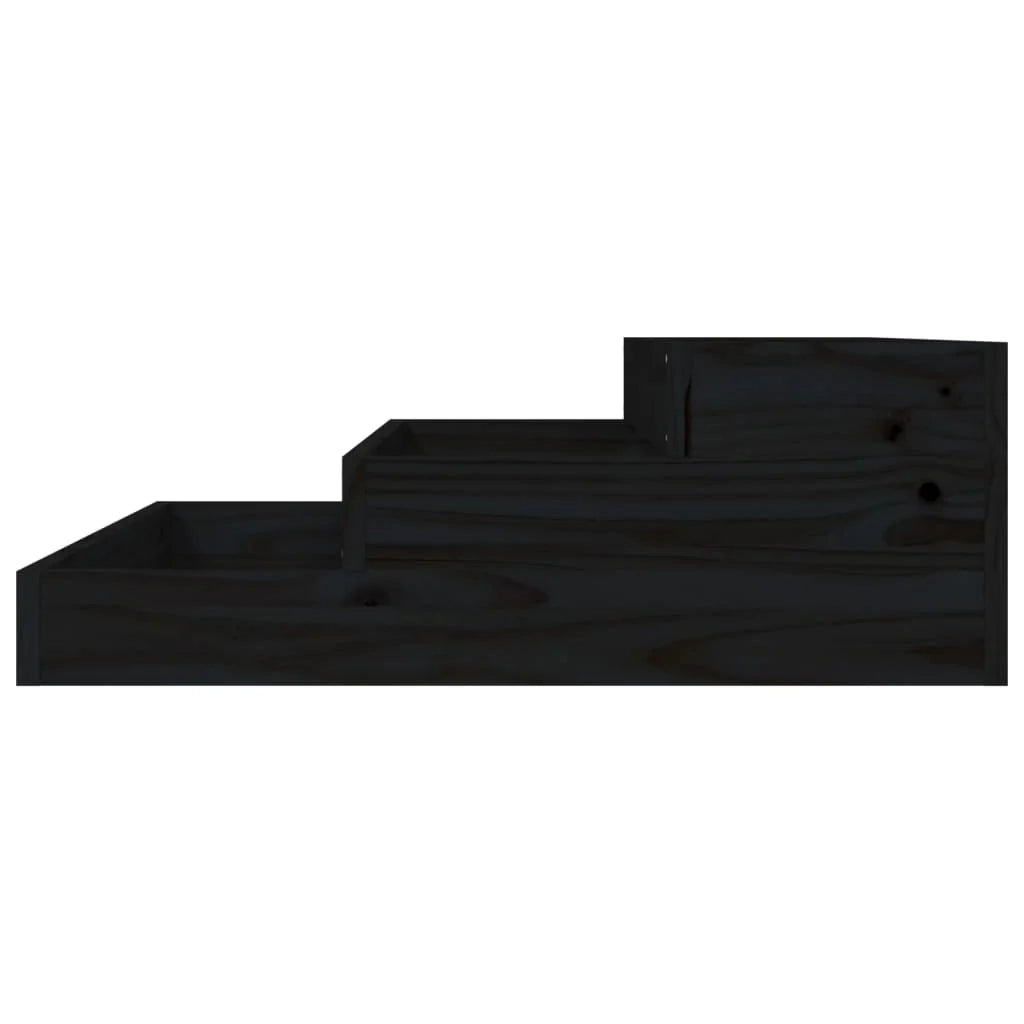 Fioriera rialzata per piante fiori terrazza giardino 78 x 78 x 27 cm legno massello di pino nero 02_0037865