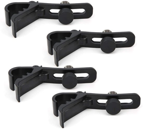 Kit di Microfono per Batteria - Clip Flessibile - Supporto Universale - 4 Pezzi - Microfono per Batteria - Premium - Schokbestendig - Verstelbare Clip