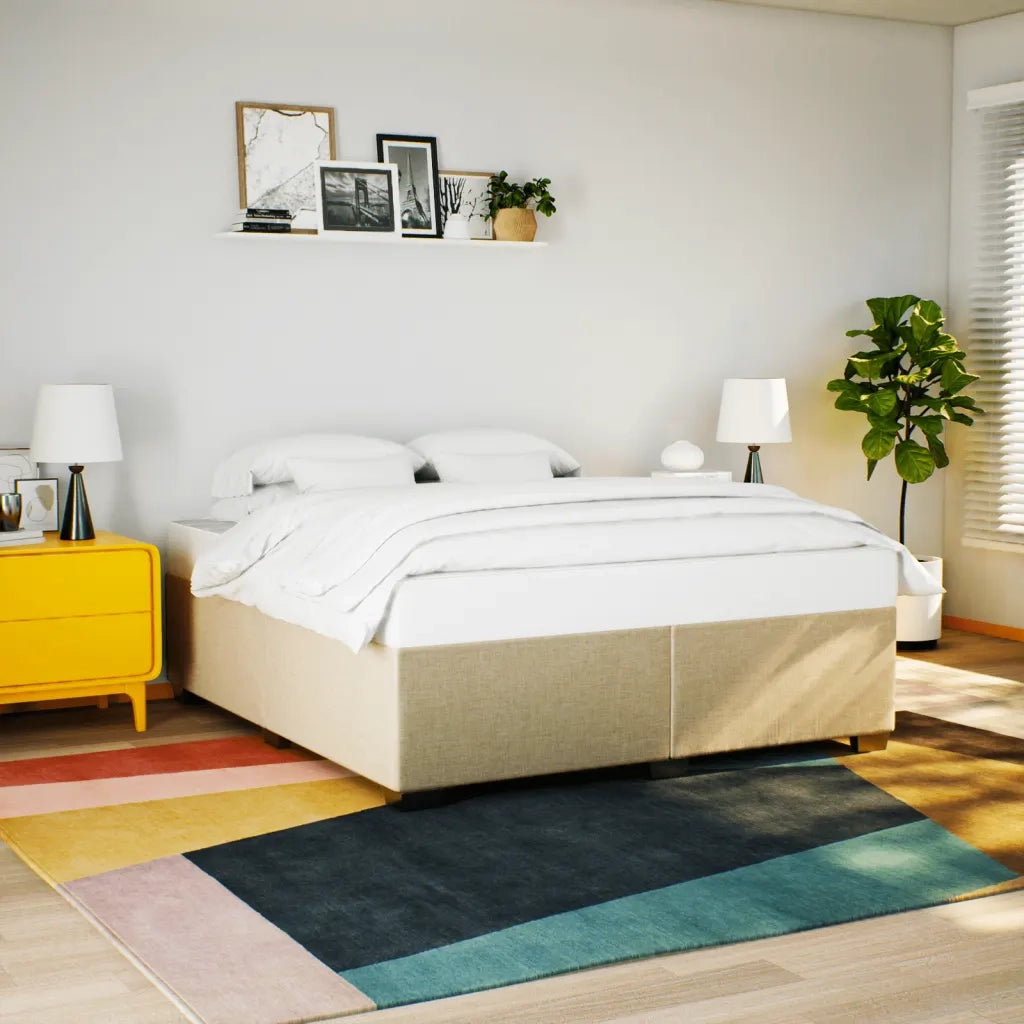 vidaXL Giroletto senza Materasso Crema 180x200 cm in Tessuto