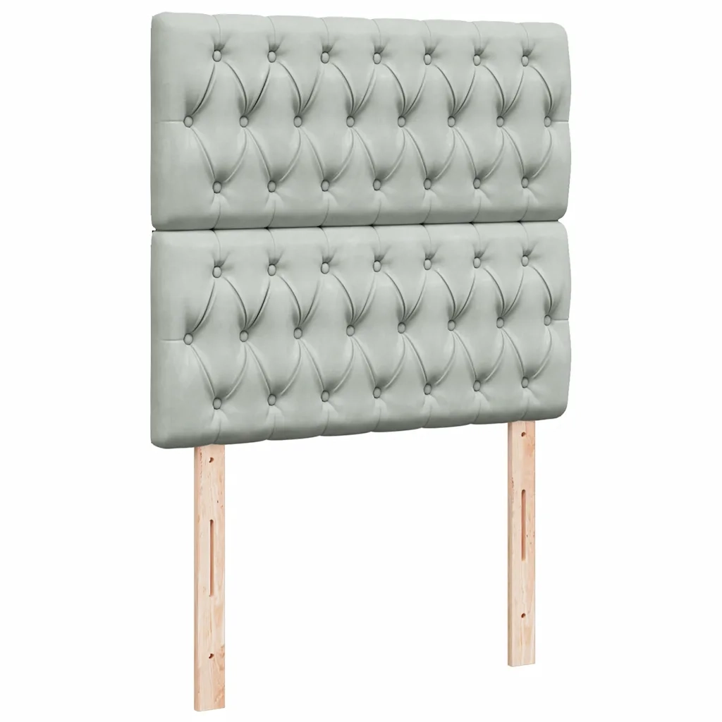Giroletto a Molle con Materasso Grigio Chiaro 90x200 cm Velluto