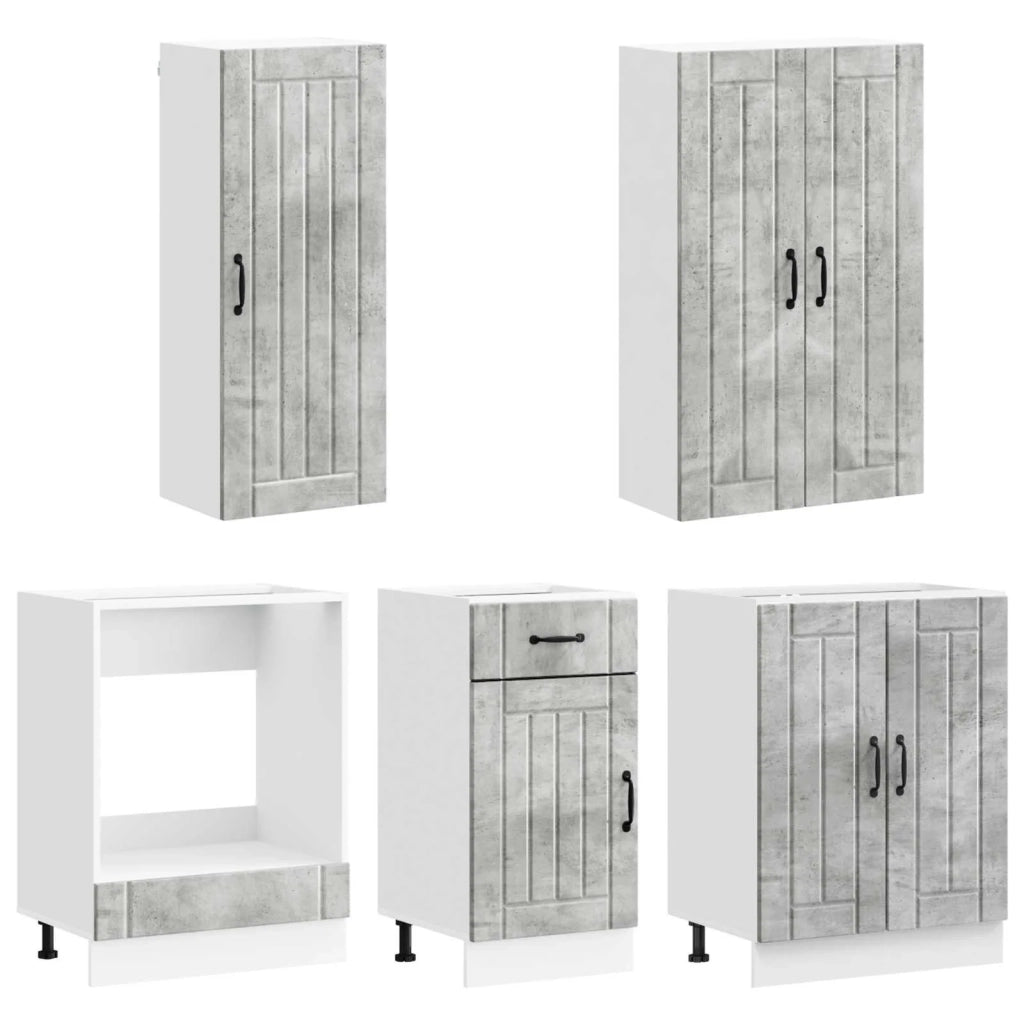 Unità Cucina LUCCA 5 pcs Grigio Cemento Legno ingegnerizzato 3438268