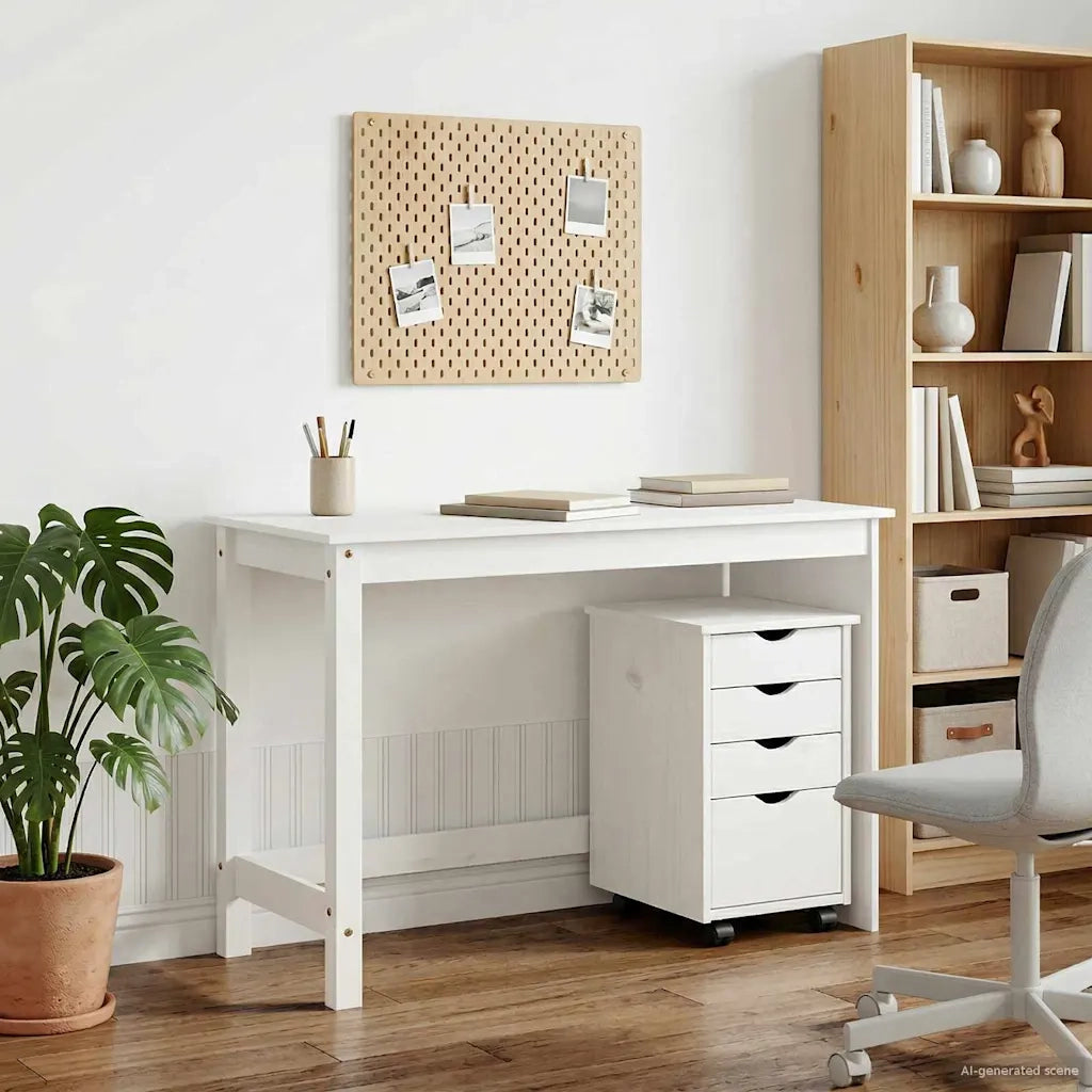 Set di Scrivania e Armadietto 2 pz Bianco 3438766