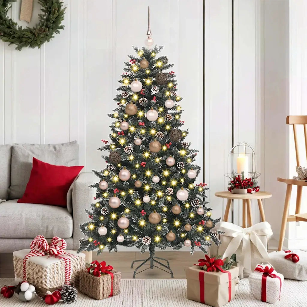 Albero di Natale artificiale con 150 LED Verde 150 cm