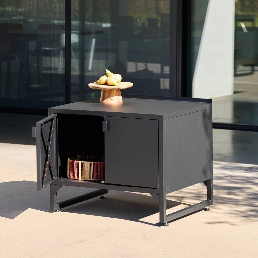 Cucina esterna in acciaio con 2 ante, 80cm, nero