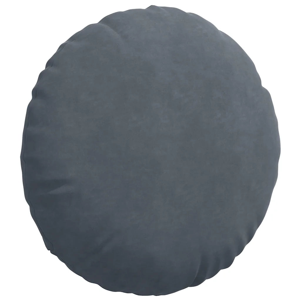 Cuscini per Seduta 2 pcs Grigio scuro Ø60 x 21 cm Velluto