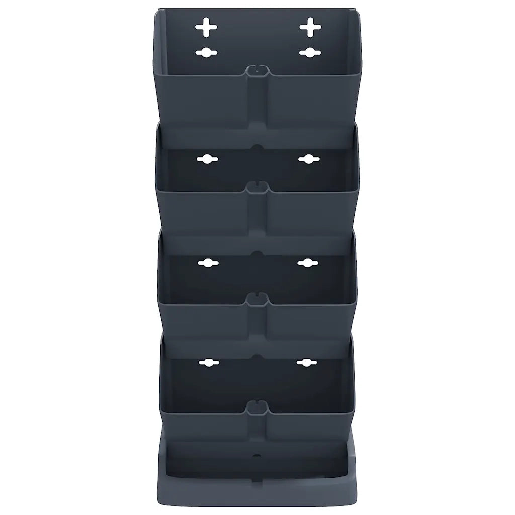 Set per Piante Giardino Verticale 4 pz-Fioriera da Giardino Antracite Polipropilene