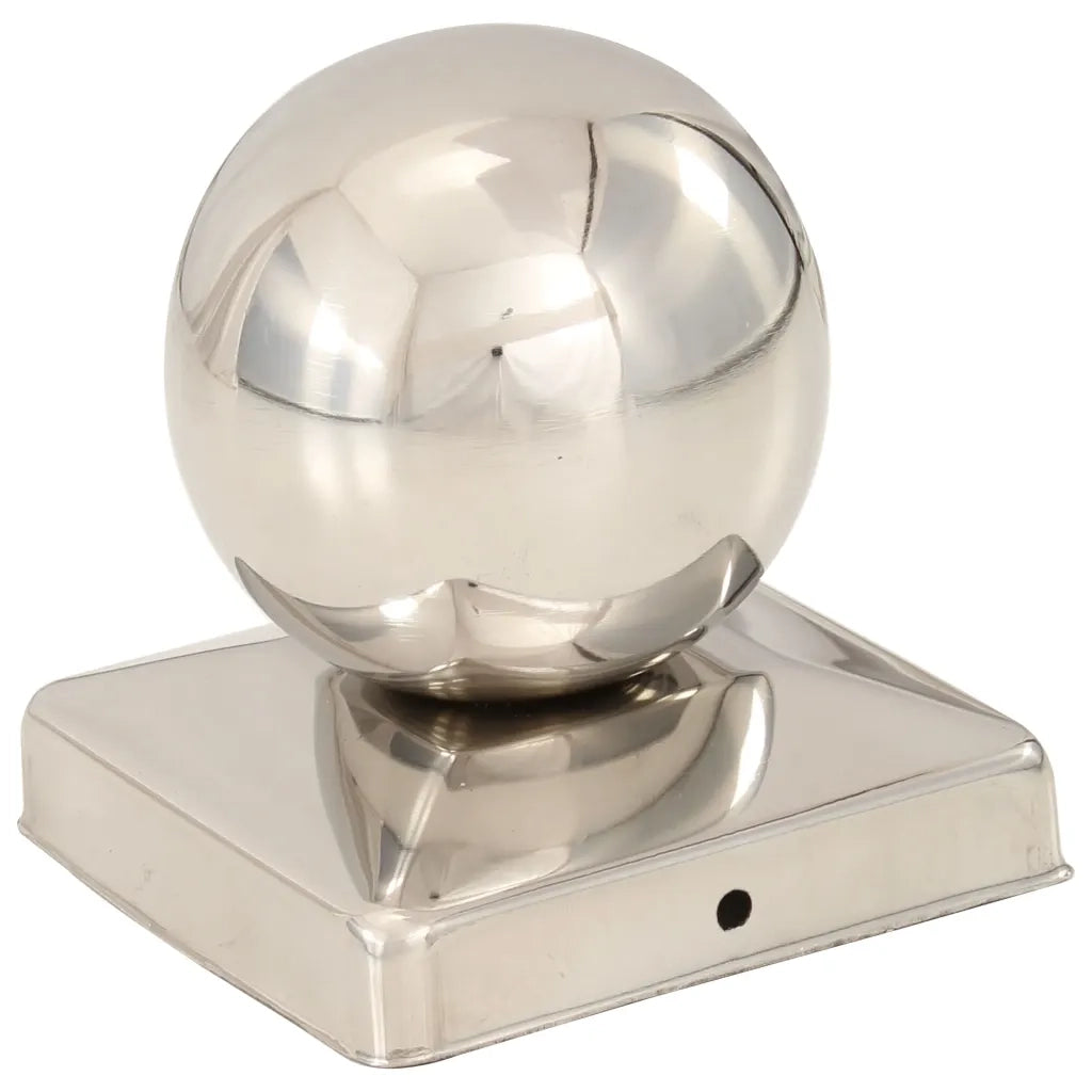 Tappi per Pali 6 pz Estremità a Globo in Acciaio Inox 101x101 mm 145496