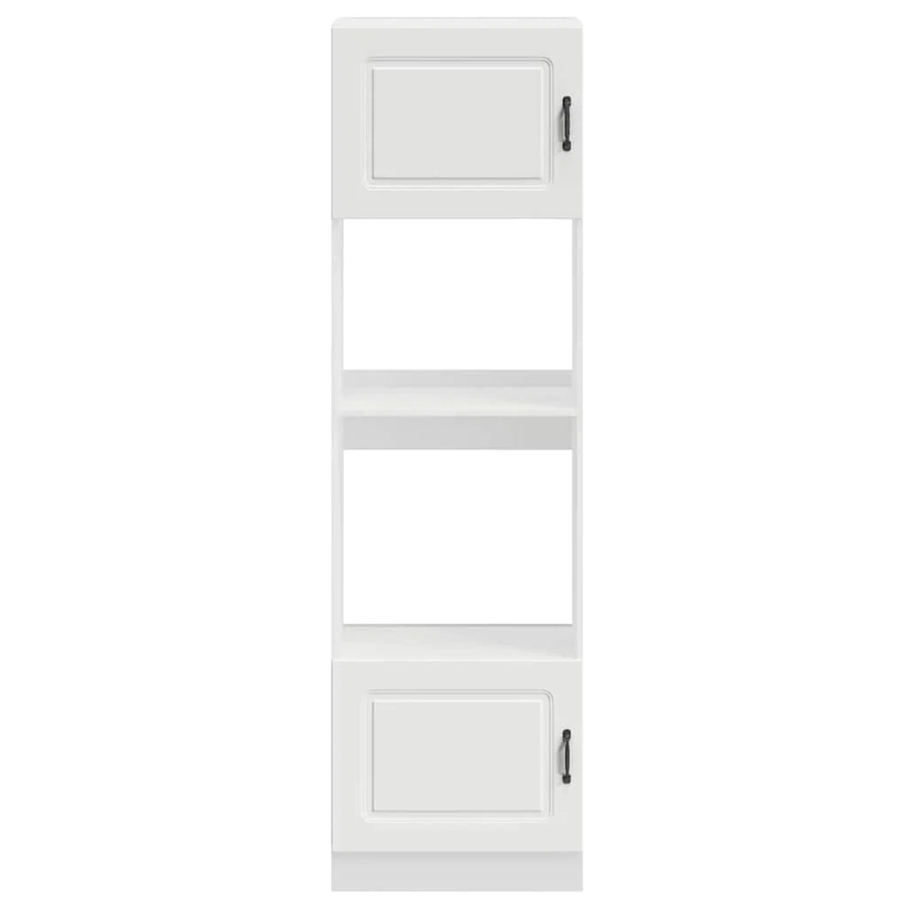 Set di 2 mobili forno compatti con piedini regolabili 60 x 57 x 207 cm legno composito bianco 02_0055696