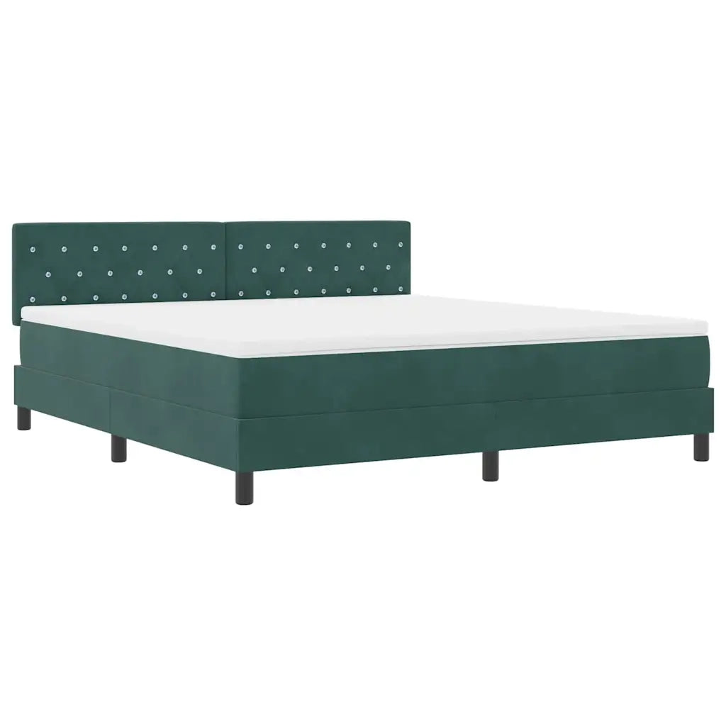 Letto a Sorgente LED con led Verde Scuro 180 x 200 cm Velluto 3342605