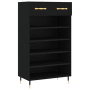 Scarpiera | Mobile per scarpe Nera 60x35x105 cm in Legno Multistrato
