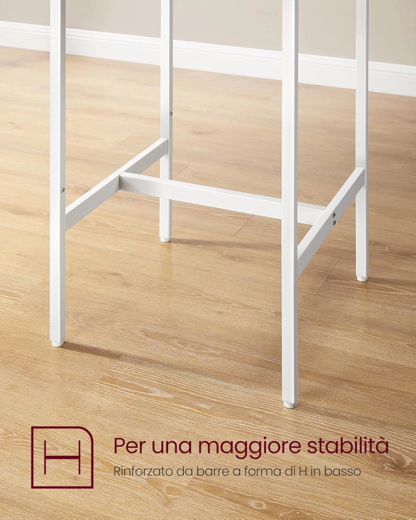 VASAGLE Tavolo da Bar con Sgabelli, Tavolo Cucina 60 x 60 x 90 cm, Sgabello di 30 x 40 x 65 cm, Sala da Pranzo, Rovere Dorato e Bianco Nuvola LBT017W09