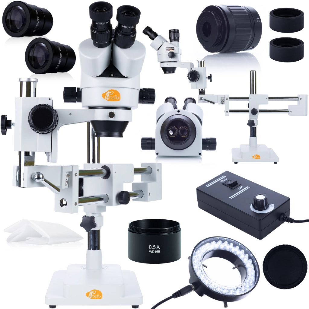 Mikroscopio Stereoscopico Trinoculare Jupiter Pro MSJP-T-SDMS1 – Alta Qualità Ottica, Zoom 7x-45x | Oculare WF10X/20mm