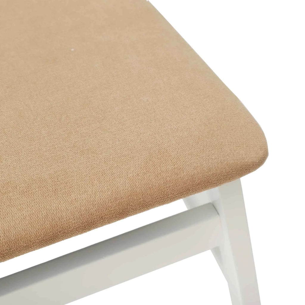 Sedia da pranzo 2 pcs Bianco e marrone Legno di gomma solido