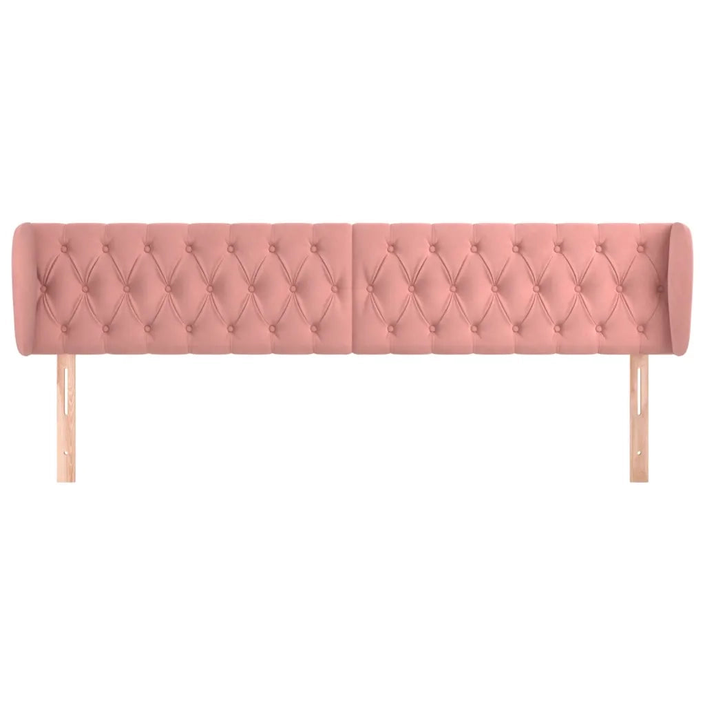 Testiera ad Orecchio-Testata con Orecchie Rosa 183x23x78/88 cm in Velluto 770479
