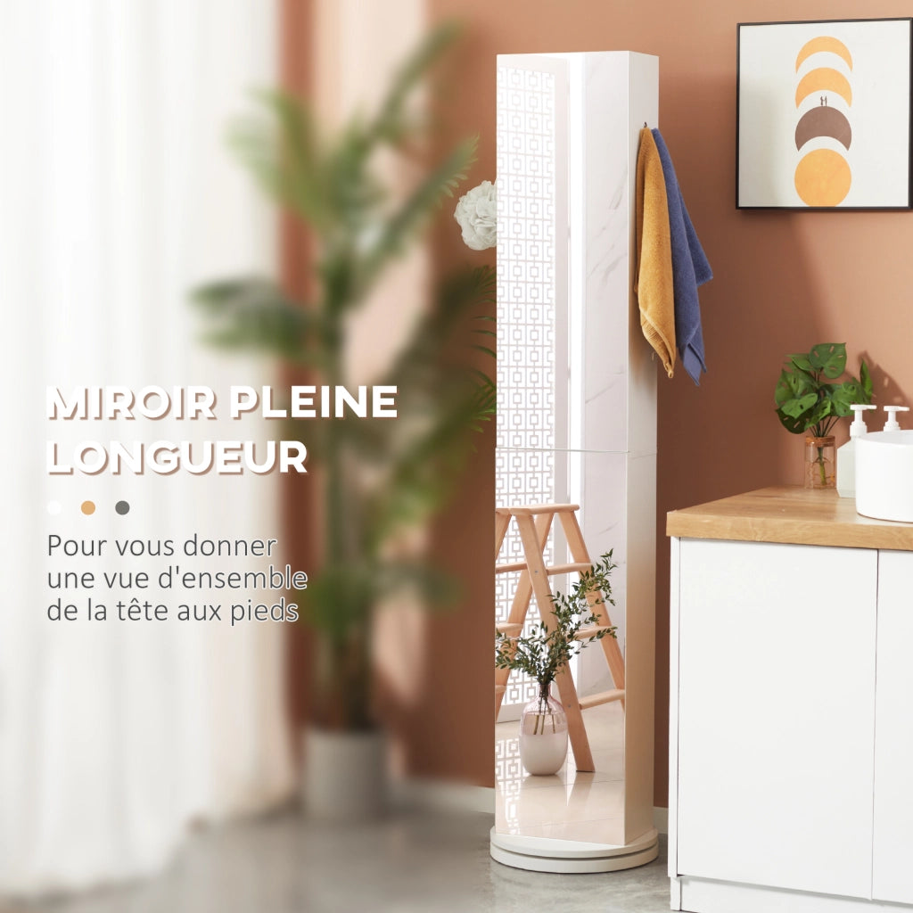 Colonna bagno con specchio e 6 ripiani ¨C zephmum ¨C 36x36x171 cm bianco