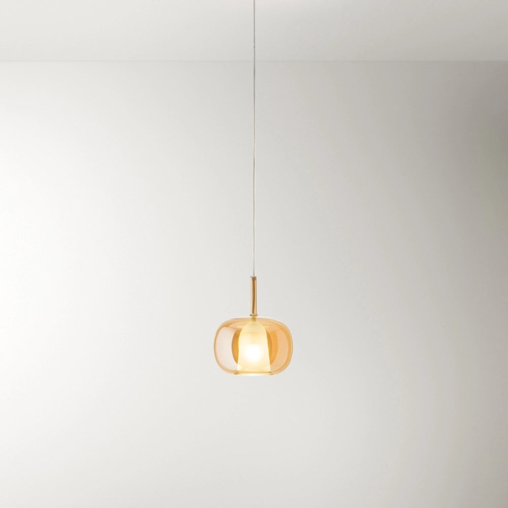 Vetro Borosilicato Contemporaneo Rain Ambra Trasparente D22,5 Senza Rosone