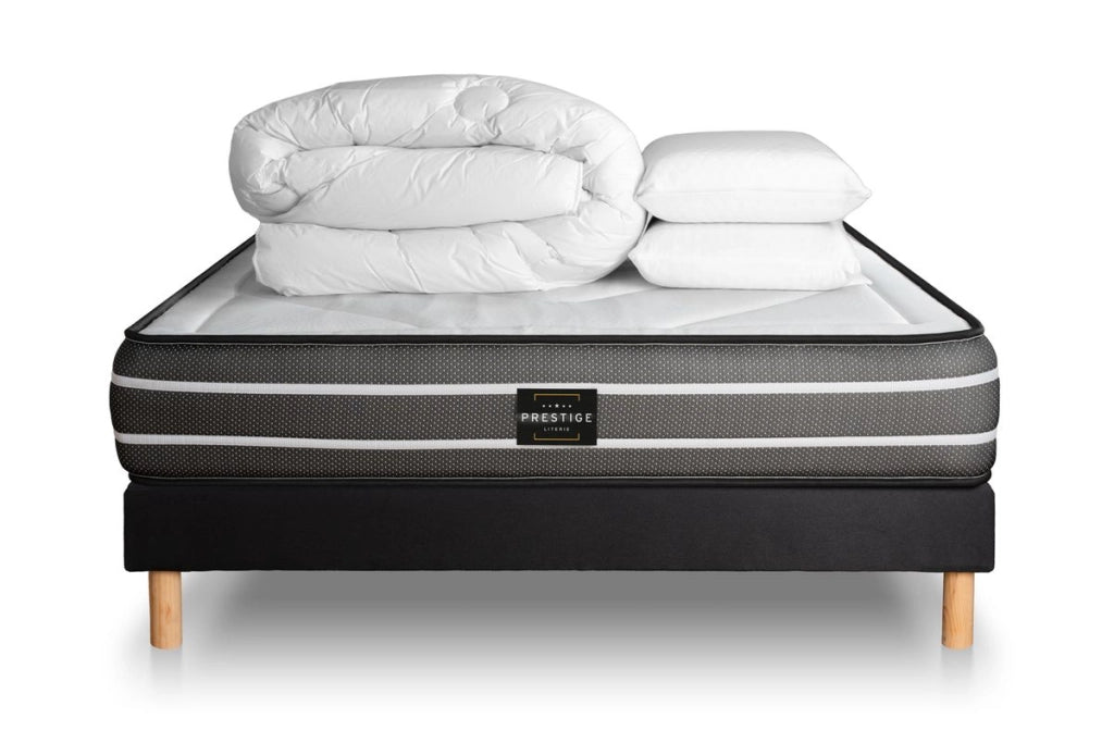 Pacchetto letto completo - Materasso 200x200cm + Box spring con doghe (kit) + 2 cuscini + Piumino - Esclusivo