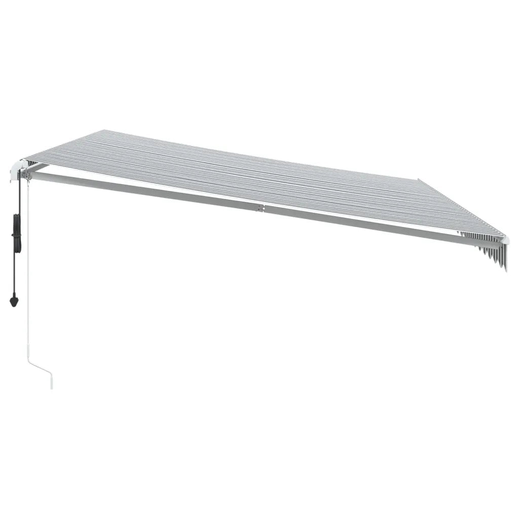 vidaXL Tenda Retrattile Automatica LED Antracite e Bianco 500x350 cm