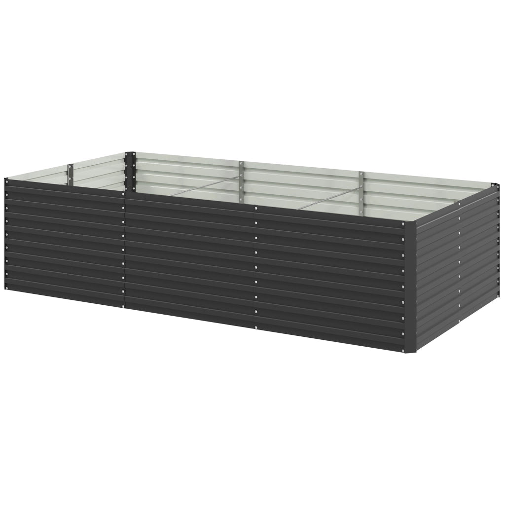 Fioriera Rialzata Rettangolare per Giardino ¨C Zephmum ¨C Grigio 240x120x60cm