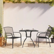 Set da Pranzo da Giardino 3 pz in Acciaio Antracite