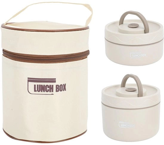 Contenitore di pranzo isolato in acciaio inossidabile con contenitore di pranzo isolato, impermeabile, trasportabile e ripiegabile, contenitore di cibo per adulti