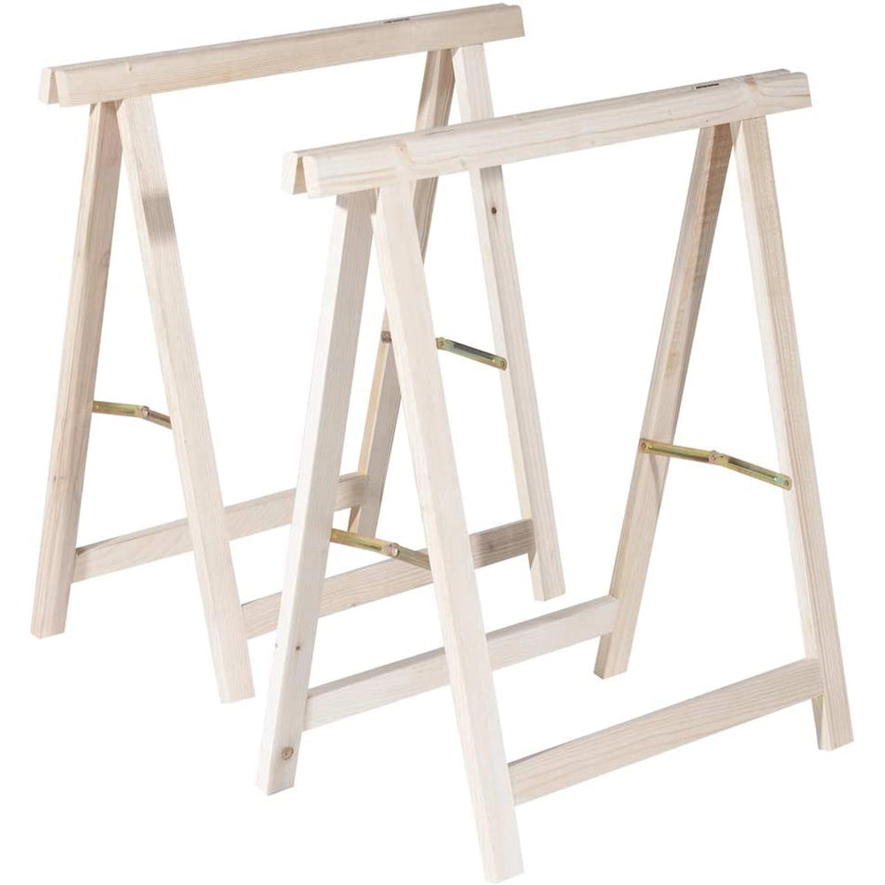 COPPIA CAVALLETTI PIEGHEVOLE CAVALLETTO IN LEGNO ABETE 75x75cm VERDELOOK 622/0