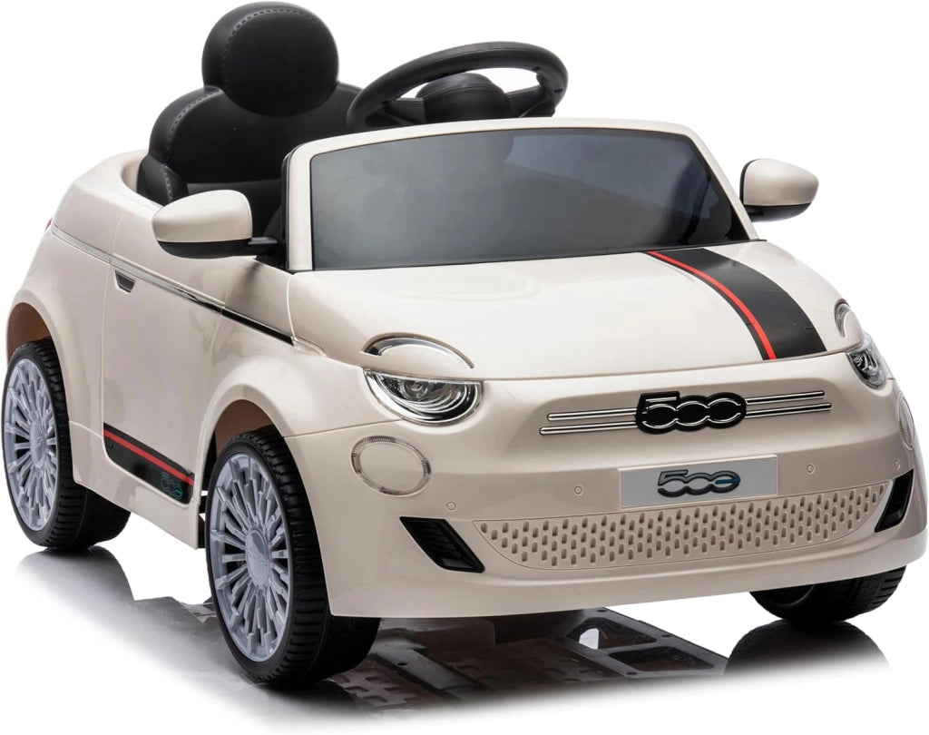 Macchina Elettrica per Bambini Licenza Fiat 500 12V con Telecomando Bianco