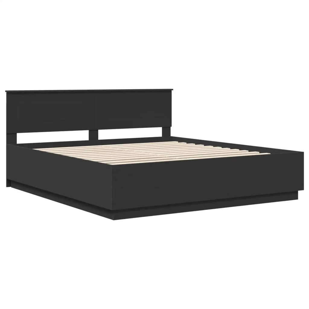 Struttura del letto Nero 200 x 200 cm Legno multistrato 3408041