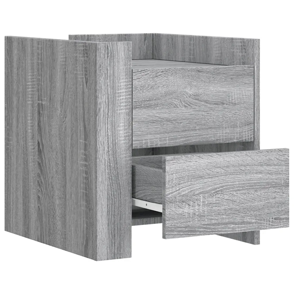 Comodino Grigio Sonoma 45x50x50 cm in Truciolato 848288