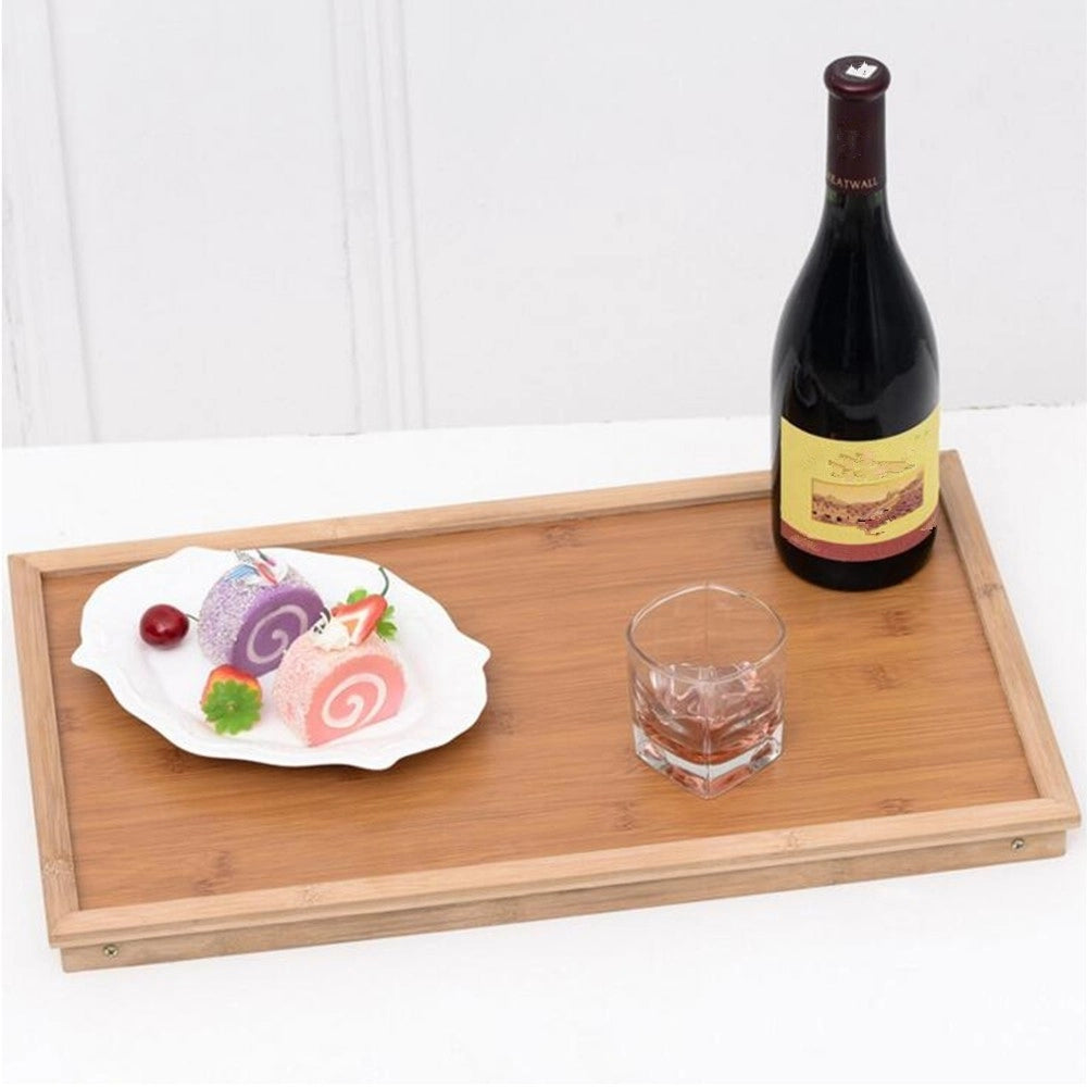 Trade Shop - Vassoio Snack Colazione Pieghevole In Legno Altezza 50x21x31 Cm Richiudibile -