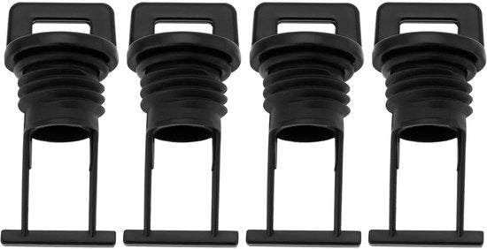 4 pezzi di vite per scarico - Dispositivo di ricambio - Design a punta - Nero - Improntato - Adatto per barche e kayak - 19mm