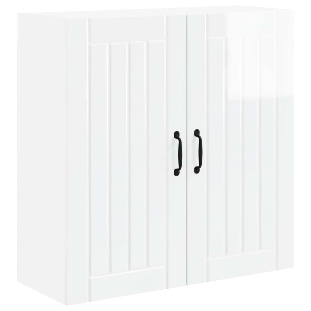 Moderno pratico mobile da cucina portaoggetti interno 80 x 31 x 80 cm in legno ingegnerizzato bianco lucido 02_0054076