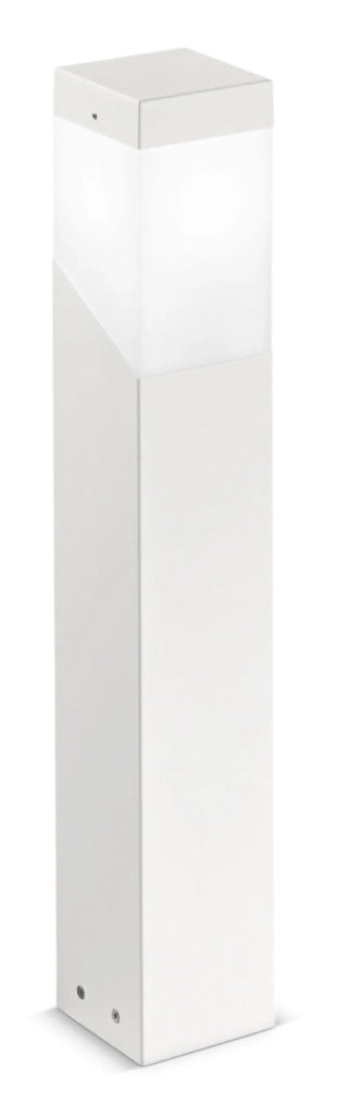 Paletto Luminoso GES600 in Alluminio Bianco, Diffusore in Metacrilato, IP44, Attacco E27 Max 28W - Gealuce