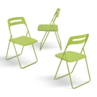 PAZZO DESIGN Sedia pieghevole Peter Verde set da 6 sedie struttura in metallo
