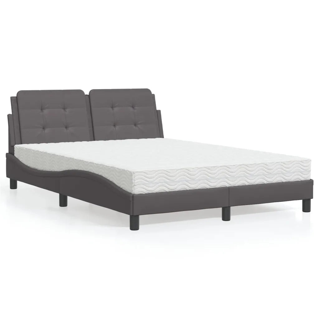 Letto con Materasso Zadar Grigio 140x200 cm in Similpelle 3208869