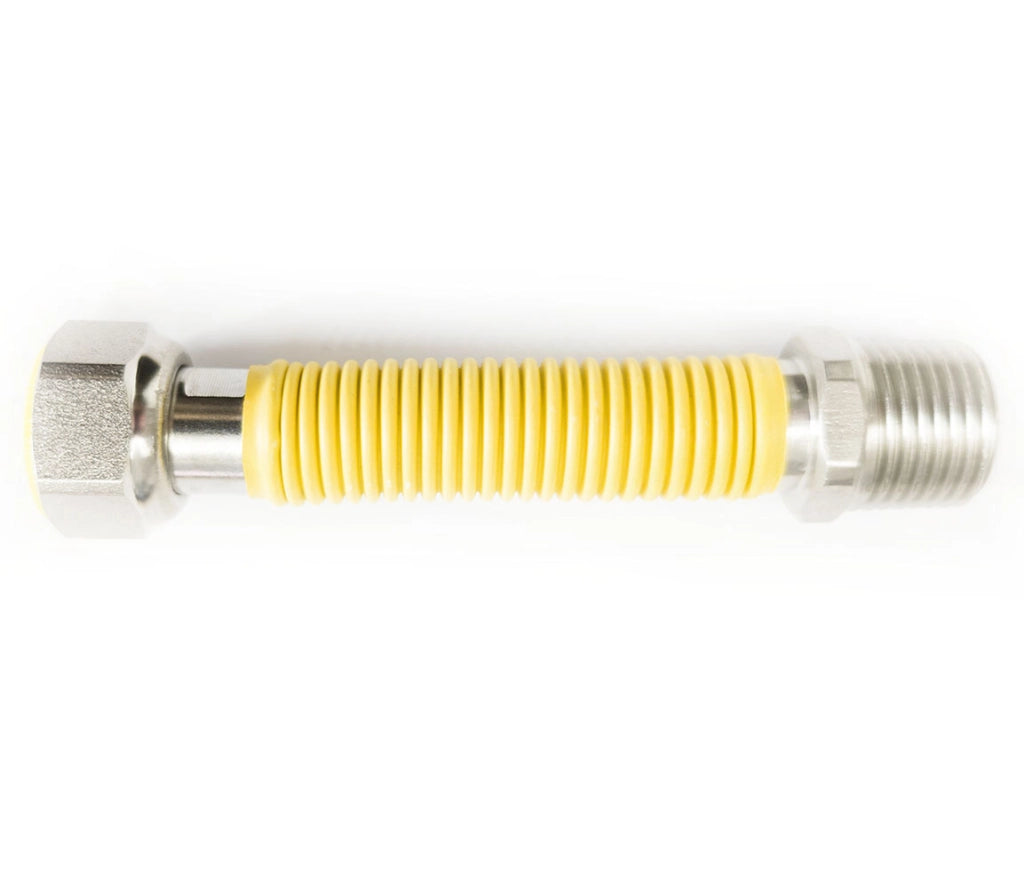 Tubo flessibile gas  estensibile INOX 10 pz 1/2''  100 / 160 mm giallo norma UNI 11353