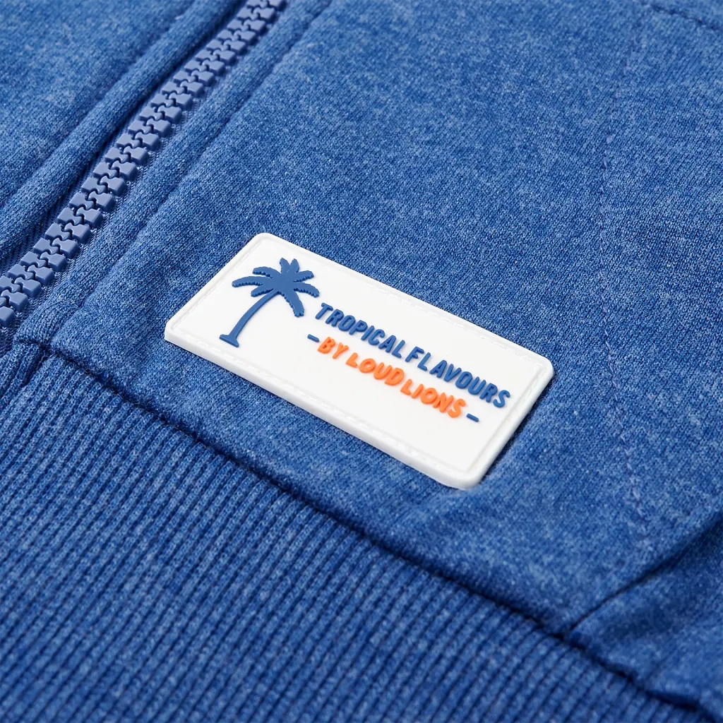 Felpa con Cappuccio e Cerniera per Bambini Blu Scuro M¨¦lange 104