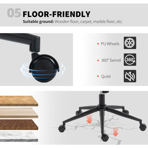 Sedia da Ufficio Regolabile 62x67x83-93 cm Inclinabile e Girevole in Tessuto Chenille e Acciaio Beige