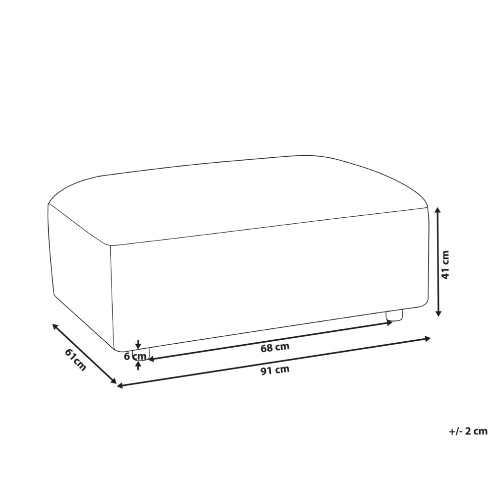 Pouf bianco imbottito, elemento modulare per divano, pouf rettangolare, salotto moderno