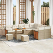 Set Divano da Giardino con cuscino 12 pcs Beige e Crema